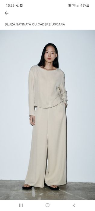 Bluza satinata Zara cu pantalon