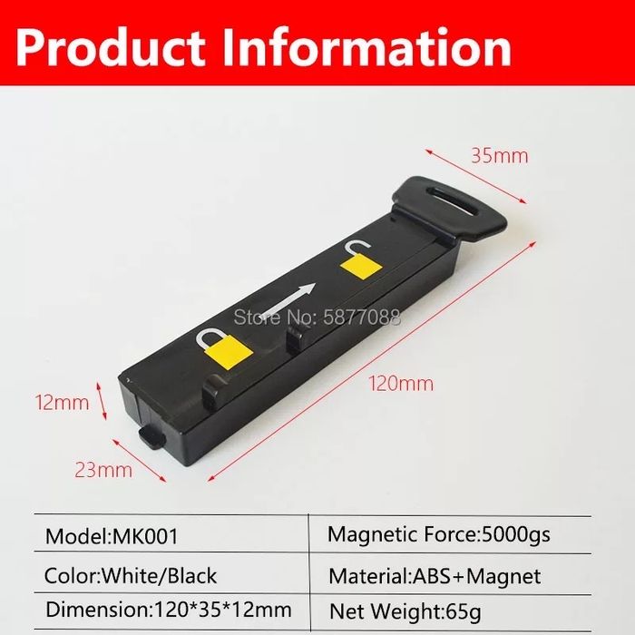 Cheie magnet detasator alarma raft