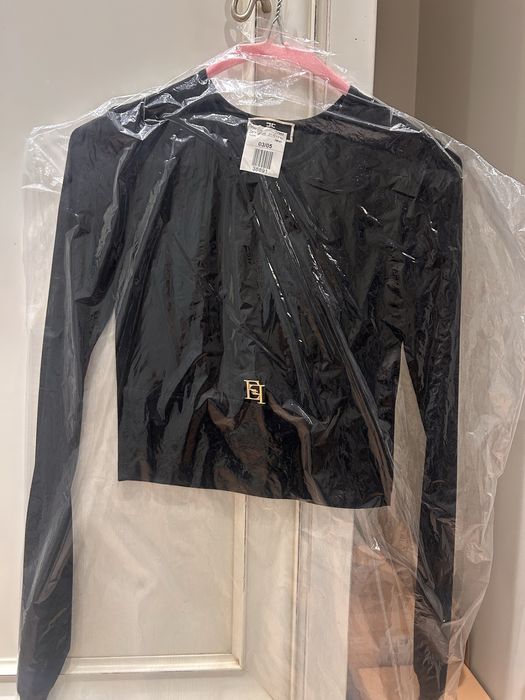 Elisabetta Franchi блуза от памучна материя с лого