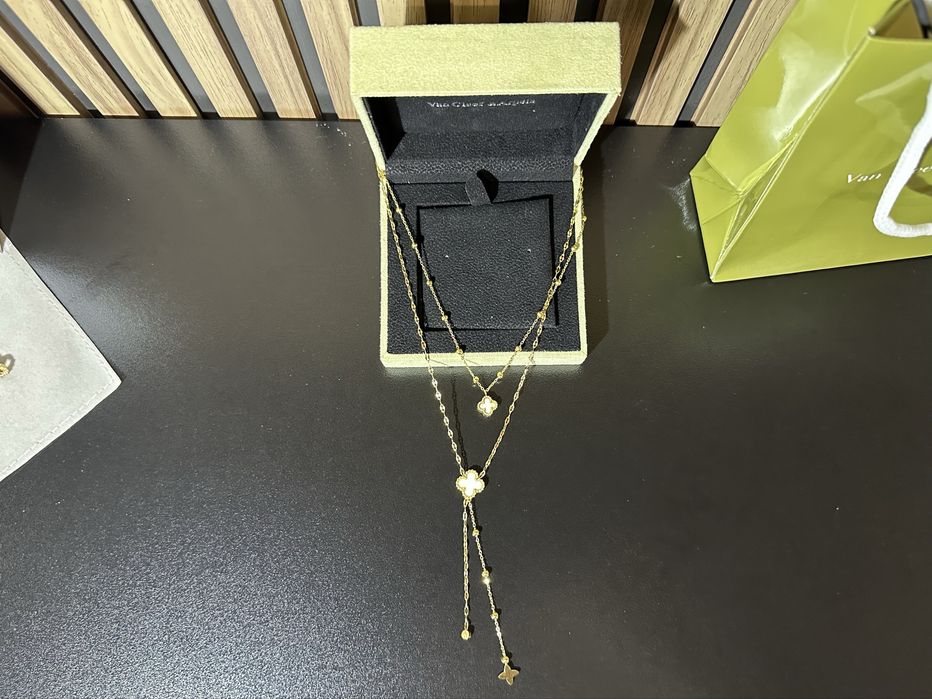Ново Двулицево Дамско Колие Van Cleef & Arpels Alhambra с пълна опаковка