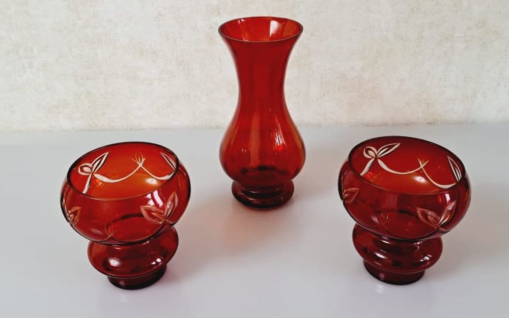 Вазы цветное стекло