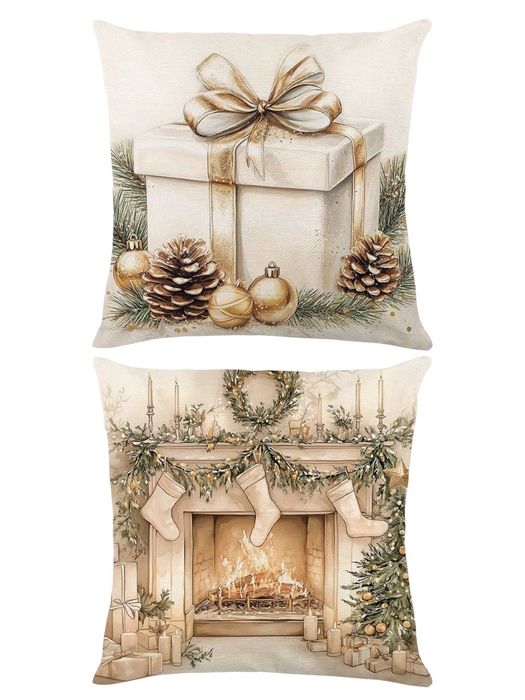 Декоративные наволочки с новогодним принтом