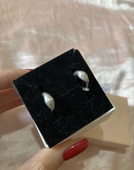 Серебряные сережки, змейки