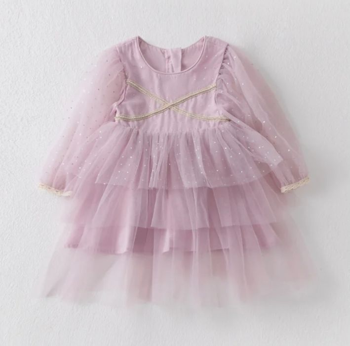 НОВА Детска модна рокля за принцеса, декорация на точки, размер 104
