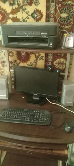 Компьютер полный набор с принтером подерживает фото пичать
