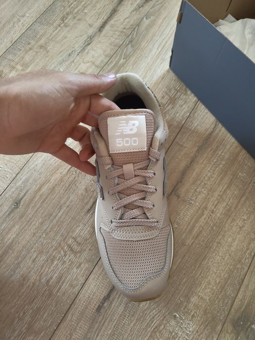 Noi New Balance 37 damă teniși sport bej leopard 500 sneakers piele