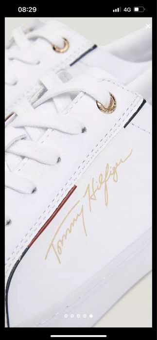 кожаные кеды белые Tommy Hilfiger