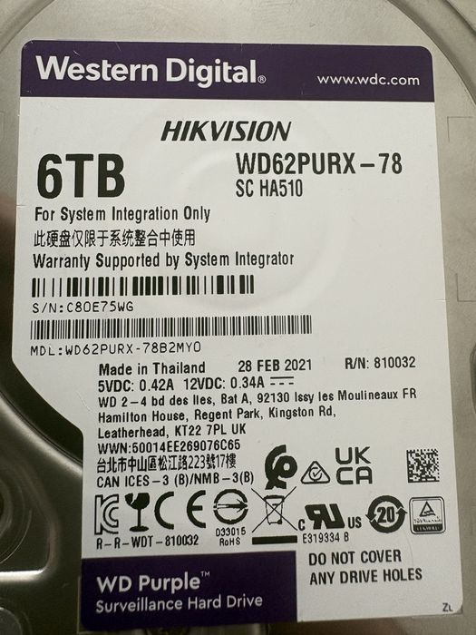Продам жесткий диск western digital 6 tb