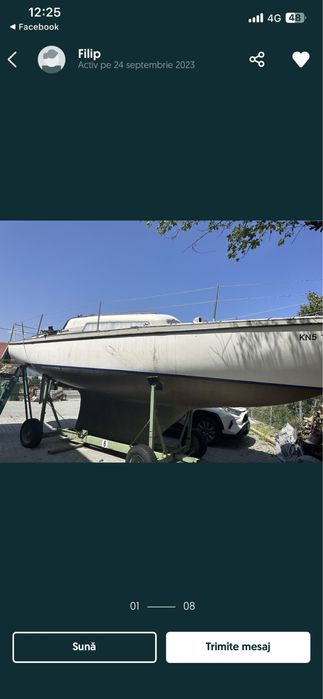 Vând Velier recondiționat motor diesel 20 noduri