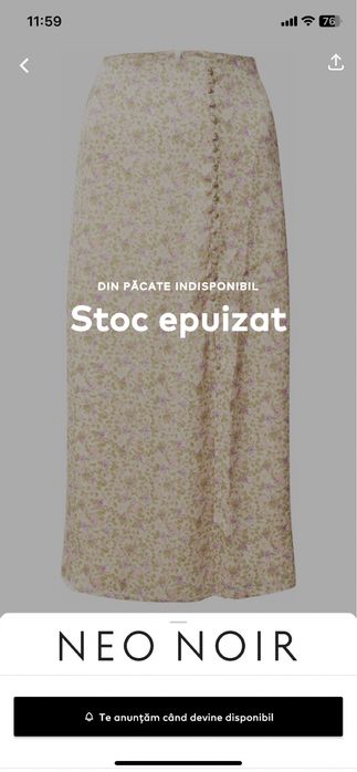 Fusta casual cu imprimeu