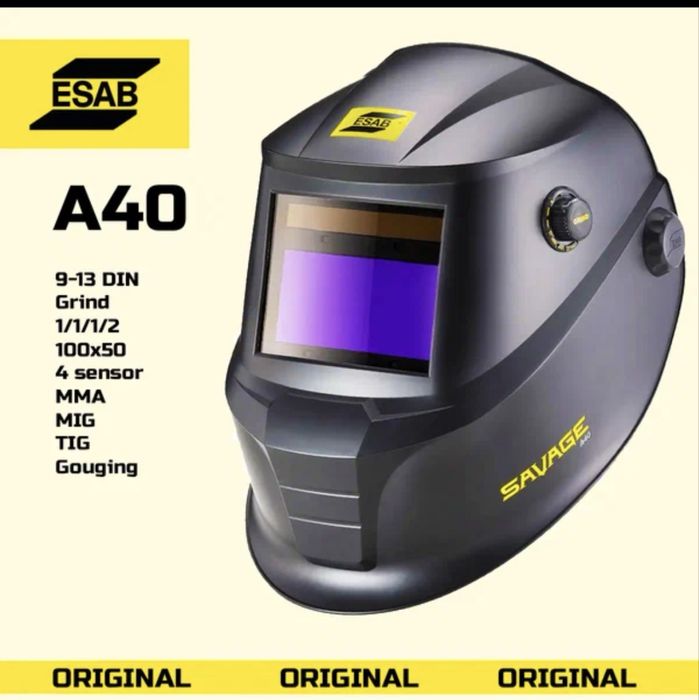 ESAB Маска сварщика SAVAGE A40 9-13 черная, сменные бата реи,