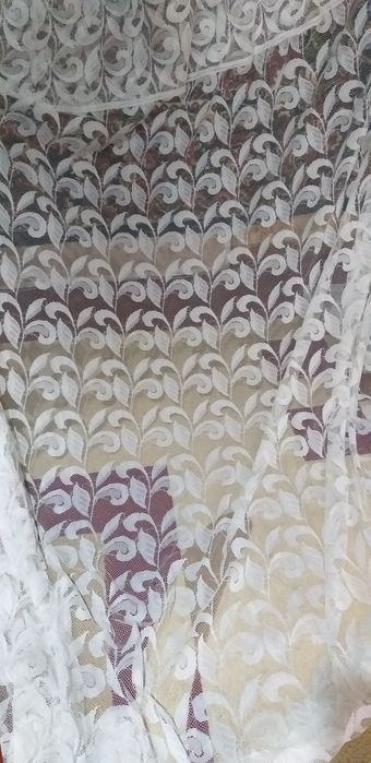 Паутинка новая  3×3 150 тыс, 4 ×3, тюль белая б/у  70 тыс плотные пара