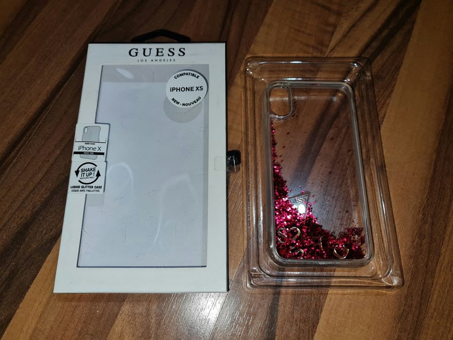Husa originala Guess Liquid Glitter Case Apple iPhone X iPhone Xs