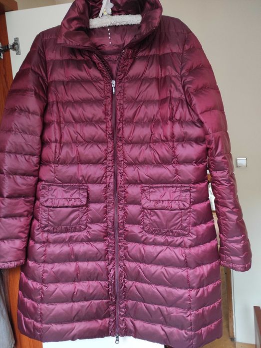 Ново дамско дълго атрактивно пухено яке в цвят бордо, ANDREWS, р-р 44