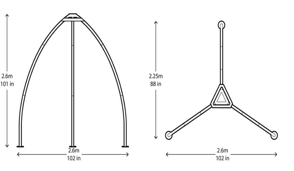 2 Suporti noi trepied din otel pentru cort/hamac/scaun suspendat
