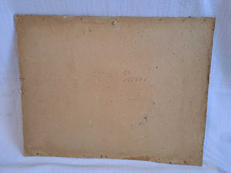 tablou vechi pictura pe pfl 43/33,5 cm semnat