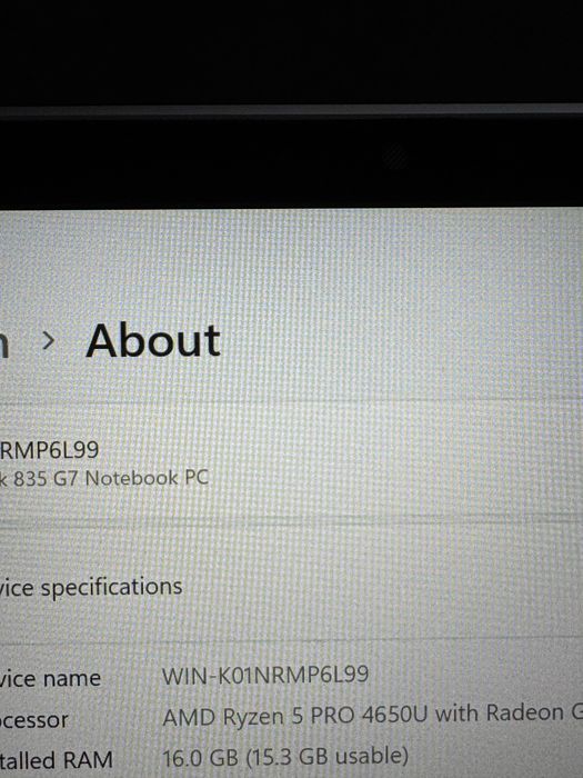 hp elitebook 835 -4650U