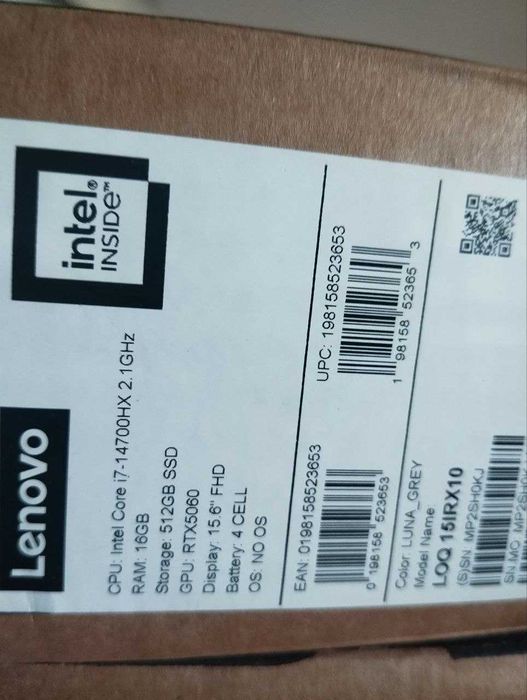 Lenovo LOQ RTX 5060 8GB / i7-14700HX / 512GB SSD