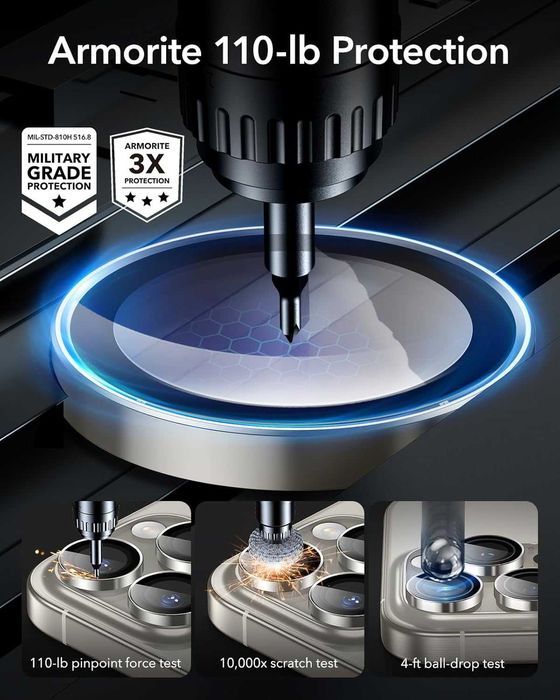 Протектор за камера за iPhone 17 pro в оранжево, синьо или с диаманти