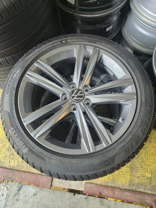 4 ROTI Jante + Anvelope Aliaj - 5x112 245/45/18 - PIRELLI IARNA - CA NOI - DOT 2023 DEMO Showroom 2023 OEM VW Passat Arteon Skoda Seat