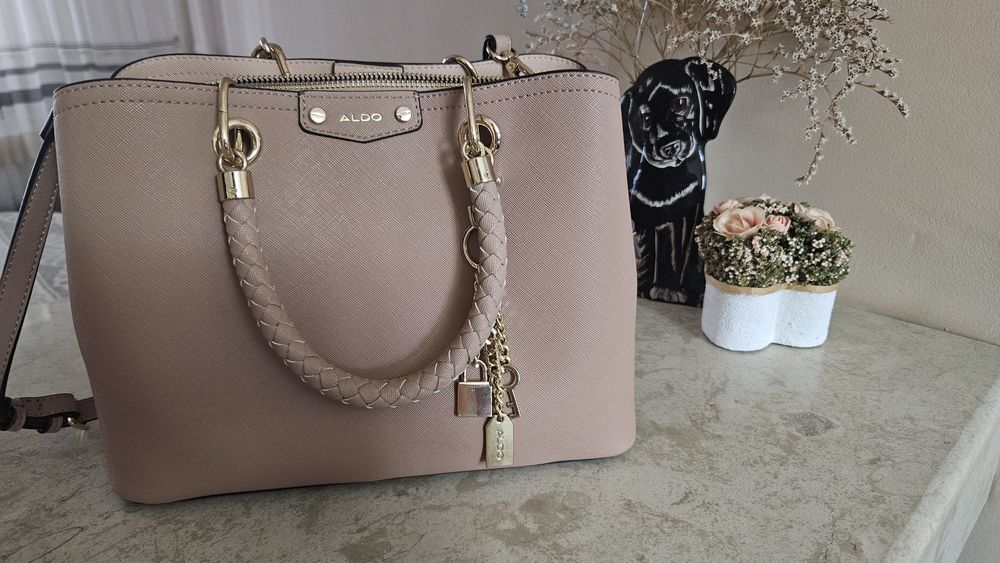Промо Чанта Aldo , Zara , оранжева естествена кожа , подарък Miss Sixt