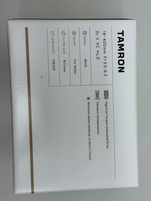 Obiectiv Tamron 18-400mm F/3.5-6.3 Di II VC HLD pentru Nikon – Stare impecabilă