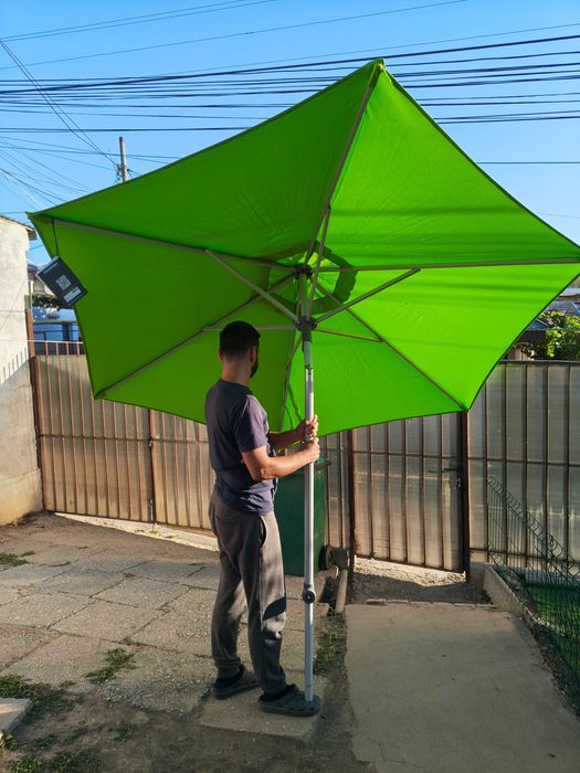 Umbrelă terasă SUNCOMFORT by GLATZ Push Up Ø250 cm, verde – nouă