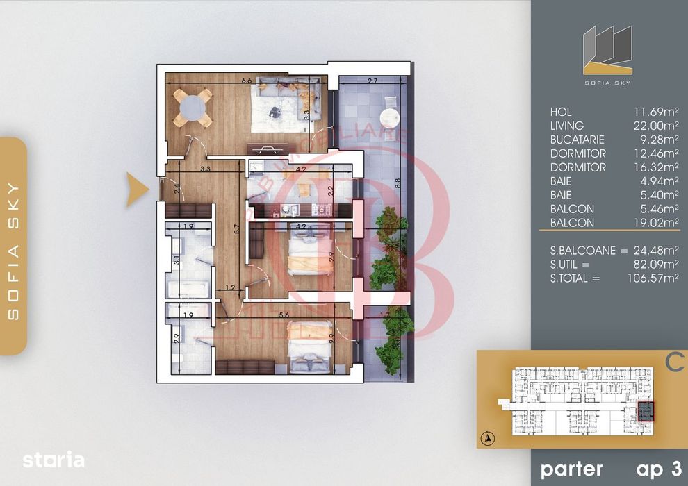 Apartament Finalizat 3 camere Direct Dezvoltator Comision 0