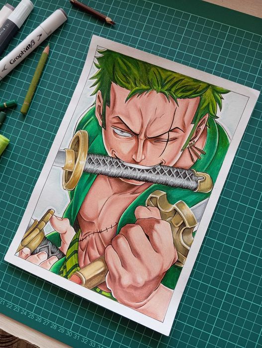 Аниме рисунки / One Piece, Demon slayer ,Формат А4+ рамка