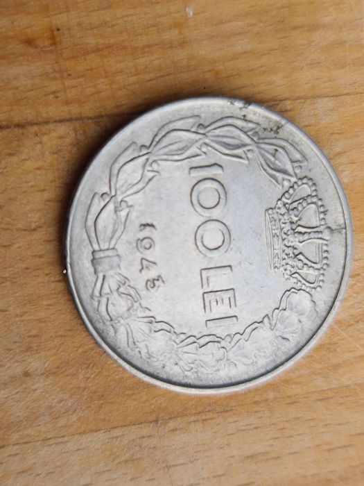 Monedă Regele Mihai 100 lei din 1943,  1944 artă  colecție