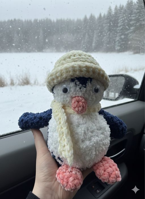 Плетено плюшено пингвинче 20 см - амигуруми