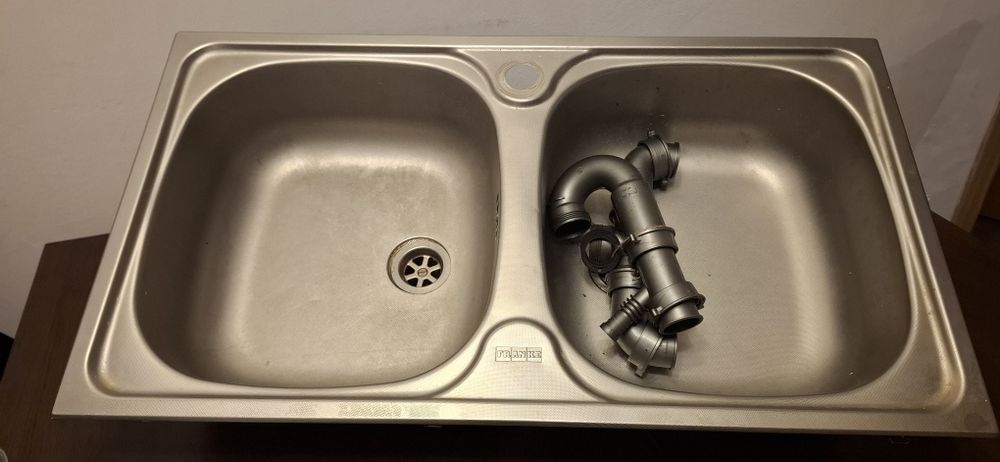 Chiuveta Franke cu  2 cuve,cu sifon, dim. 780 x 435