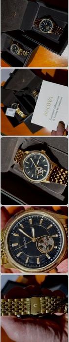 Bulova Gold Plated Bracelet Watch - Open heart