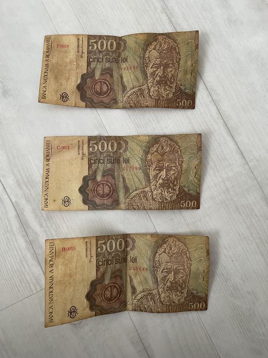 Bancnota 500 lei puse in circulatie in aprilie 1991