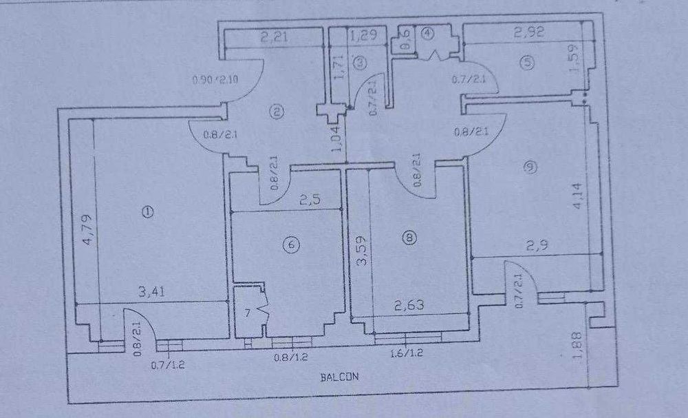 PF Vând apartament 3 camere decomandat, zona centrala, Iasi