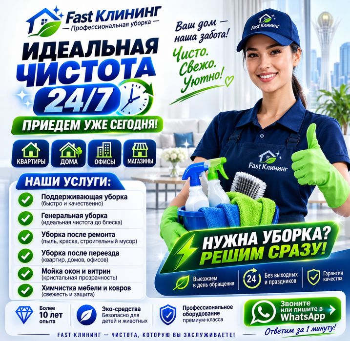 Клининг Уборка Генеральная и после ремонта квартир домов помещений