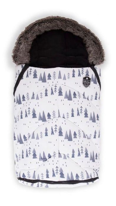 KIKKA BOO Чувалче за количка и маншон SHINY NYLON SNOW FLAKES БЯЛ