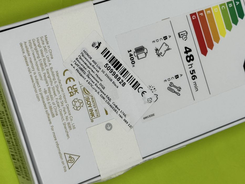 ЗАПЕЧАТАН 256GB Honor 400 lite 5G Yettel Гаранция до 3г. Black