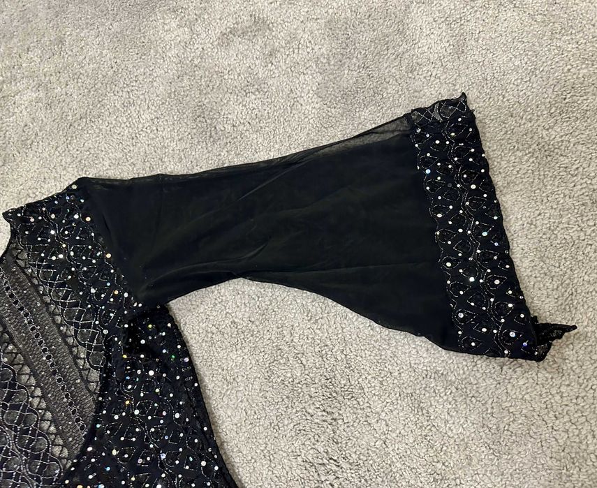 Фолклорен костюм за ориенталски танци - черна галабея