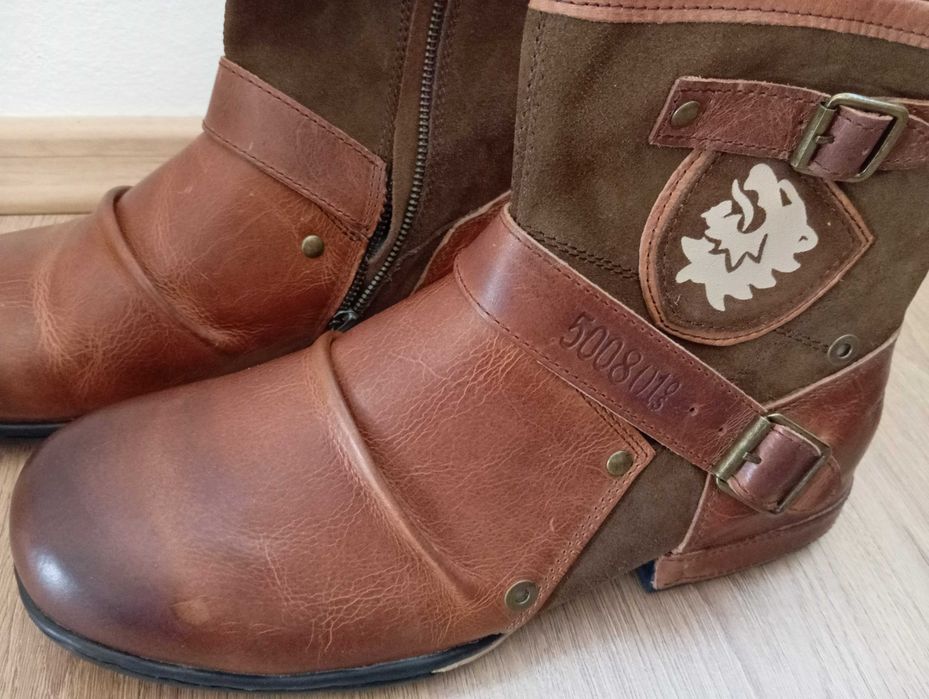 Боти от естествена кожа за моторджии, рокери ...