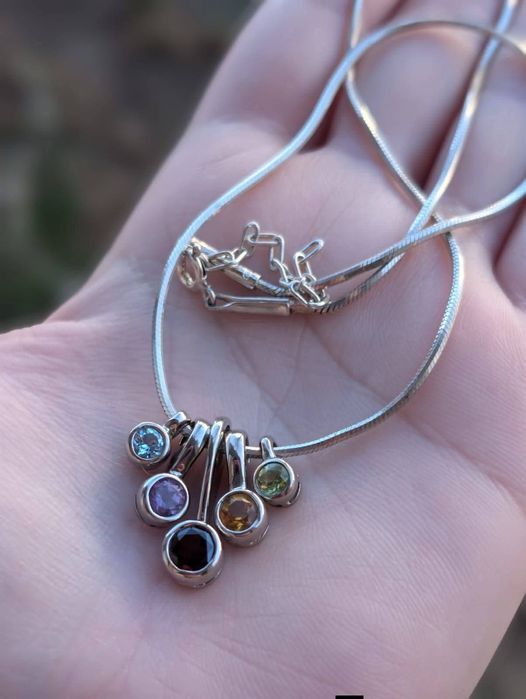 Vechi colier lant Milor din argint 925, pietre pretioase, copii