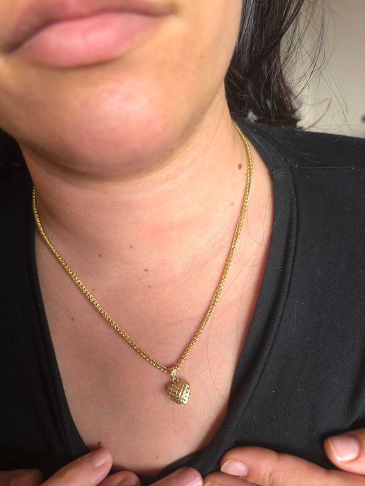 Златен дамски синджир 14к с златна 14к висулка сърце