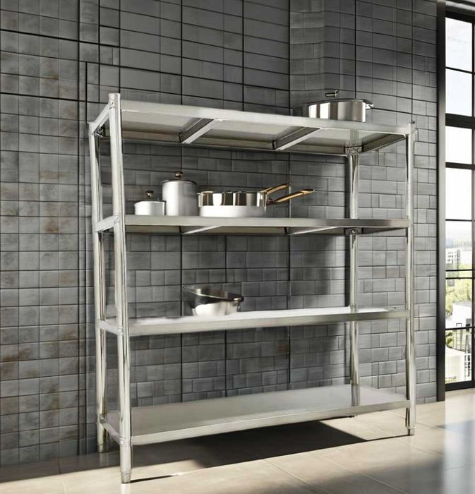 Raft din inox cu polita plina ,rastel din inox ,Nou-Factura-Transport