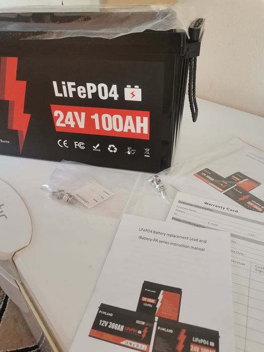 Baterie 24V 100Ah 2.5kw Litiu fier fosfat LifePo4 BMS sistem fotovolta