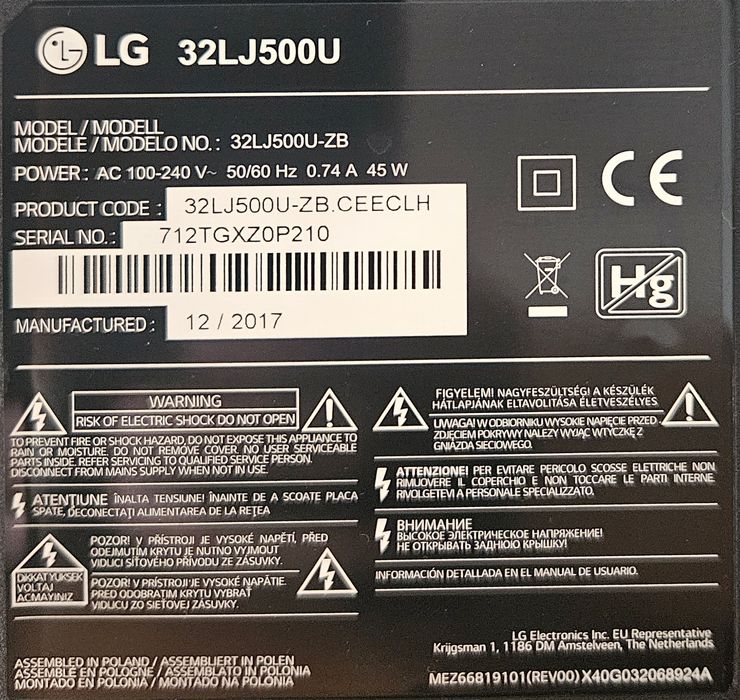 Vand Televizor LG diagonala display 80 cm model 32LJ500U stare impecab