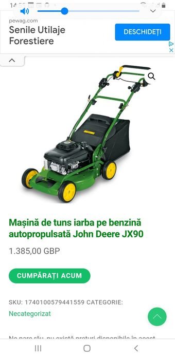 Mașini de tuns gazonul John Deere profesionala