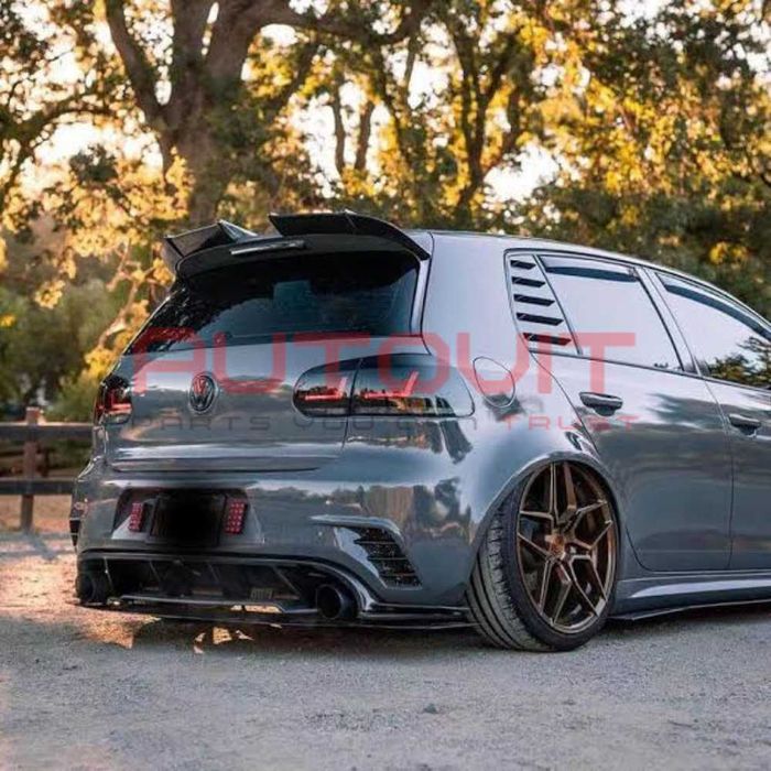 Добавка за задни странични стъкла Vw Golf 6- хриле, голф 6, Черен гланц