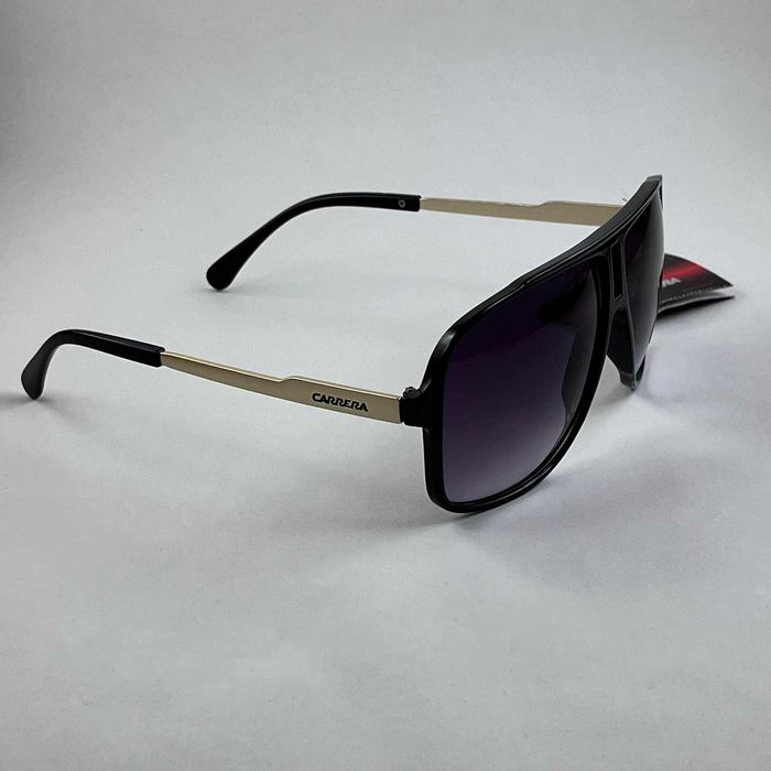 Златни слънчеви очила Carrera Унисекс Правоъгълни Черни UV 400 с калъф