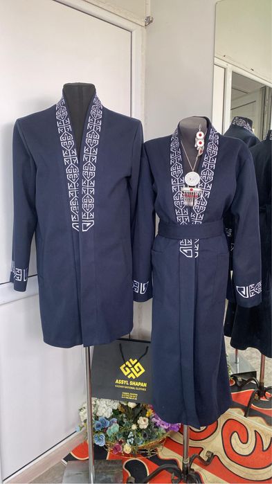 Жұп шапан парный чапан муж жен казах одежда қазақ киім ұлттық думан