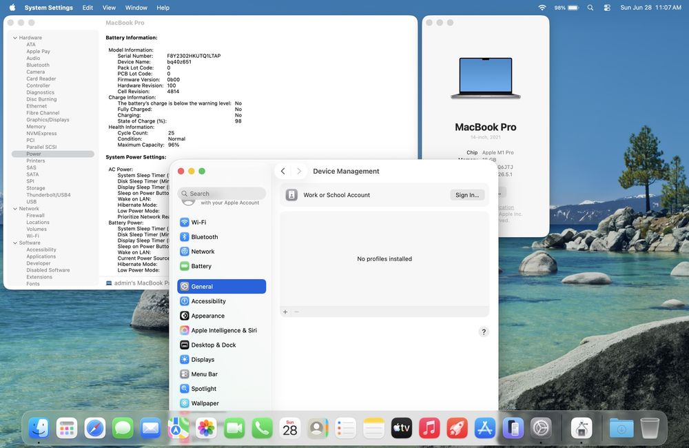 96%/26 Cycle Apple MacBook Pro M1 Pro 14-inch